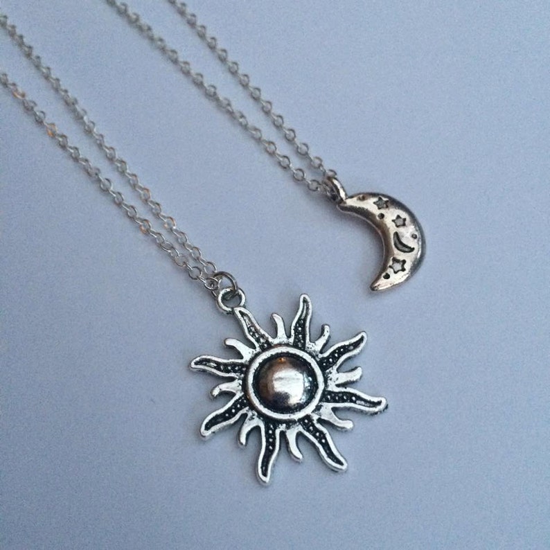 Sun and Moon Pack of 2 Necklace Set Choker Set Grunge Etsy