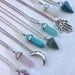 Crystal Style Necklaces, Necklace Gift, Gemstone Necklaces, Opalite Necklace, Moon Hamsa Jewellery, Layering Necklace, Natural Rose Quartz 