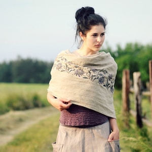 Linen scarf for women, Linen scarf, Womens linen scarf, Scarf Romance Naturelle, Slow fashion,  Natural, Hand made, 100% Pure Linen