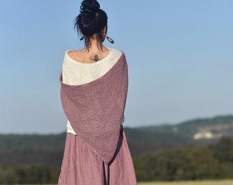 Das Strickplaid, gestrickter Schal, weich kariert, 100% Handarbeit, Organic fashion, Slow fashion