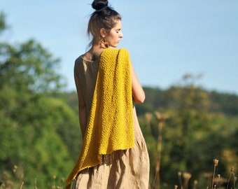 Das Strickplaid, gestrickter Schal, weich kariert, 100% Handarbeit, Organic fashion, Slow fashion