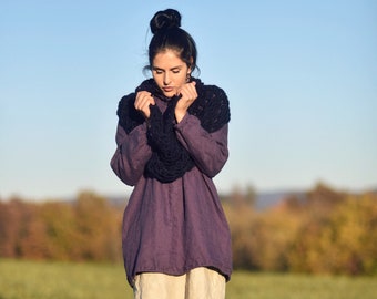 Sudadera de lino para mujer, Chaqueta de lino, Sudadera de mujer, Chaqueta de mujer, Moda lenta, Natural, Hecho a mano, 100% Lino puro