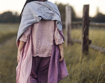 Leinenschal für Frauen, Leinenschal, Leinenschal der Frauen, Slow Fashion, Bio-Mode, natürlich, handgemacht, 100% reines Leinen