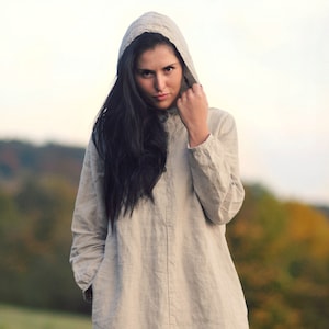 Linen Sweatshirt for Women , Linen Jacket, Womens Sweatshirt, Womens Jacket, Slow fashion, Natural, Hand made, 100% Pure Linen