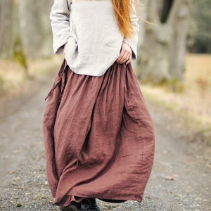 Linen skirt for women, Linen maxi skirt, Womens skirt, Slow fashion, Organic fashion,  Natural, Hand made, 100% Pure Linen