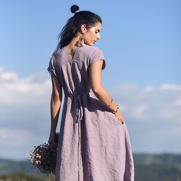Linen dress for women, Linen maxi dress, Womens linen dress, Slow fashion, Organic fashion,  Natural, Hand made, 100% Pure Linen
