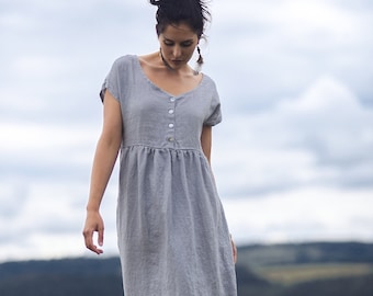 Linen dress for women, Linen maxi dress, Womens linen dress, Slow fashion, Organic fashion,  Natural, Hand made, 100% Pure Linen