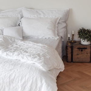 Cama de linho, Conjunto de cama de linho, Lençol de linho, Moda lenta, Moda orgânica, Natural, 100% feito à mão