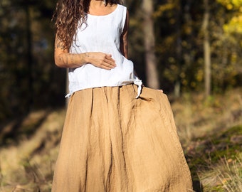 Linen skirt for women, Linen maxi skirt, Womens skirt, Slow fashion, Organic fashion,  Natural, Hand made, 100% Pure Linen