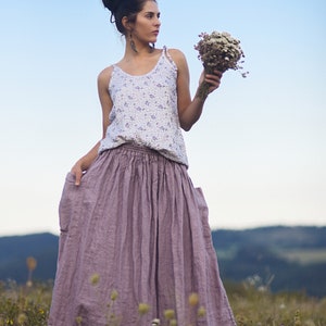 Linen skirt for women, Linen maxi skirt, Womens skirt, Slow fashion, Organic fashion, Natural, Hand made, 100% Pure Linen zdjęcie 2
