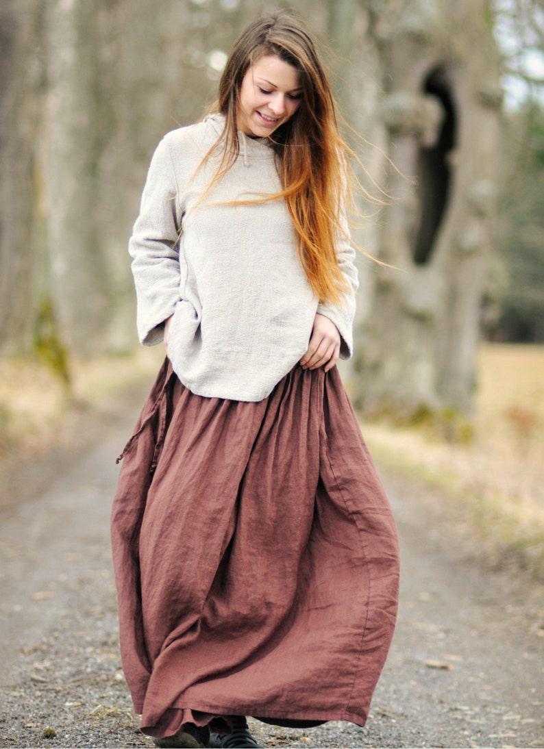 Linen skirt for women, Linen maxi skirt, Womens skirt, Slow fashion, Organic fashion, Natural, Hand made, 100% Pure Linen zdjęcie 1