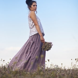 Linen skirt for women, Linen maxi skirt, Womens skirt, Slow fashion, Organic fashion, Natural, Hand made, 100% Pure Linen zdjęcie 5