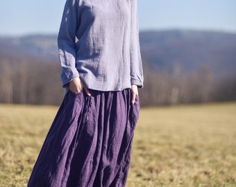 Linen skirt for women, Linen maxi skirt, Womens skirt, Slow fashion, Organic fashion,  Natural, Hand made, 100% Pure Linen