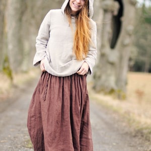 Linen skirt for women, Linen maxi skirt, Womens skirt, Slow fashion, Organic fashion, Natural, Hand made, 100% Pure Linen zdjęcie 2