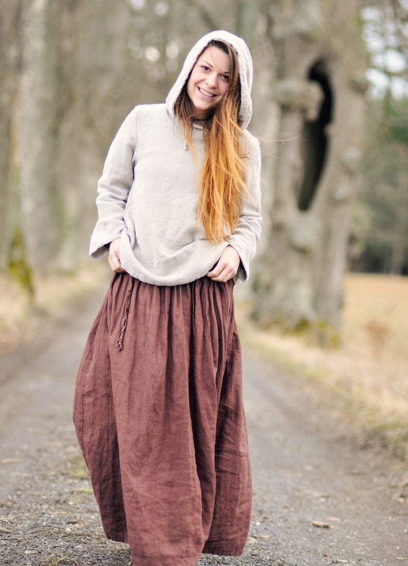 Linen skirt for women, Linen maxi skirt, Womens skirt, Slow fashion, Organic fashion, Natural, Hand made, 100% Pure Linen zdjęcie 2