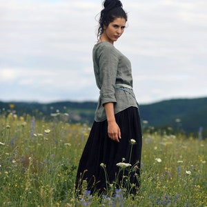 Leinenrock für Frauen, Leinen-Maxirock, Damenrock, Slow Fashion, Bio-Mode, natürlich, handgefertigt, 100 % reines Leinen Bild 9