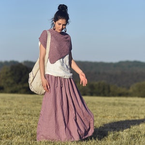 Linen skirt for women, Linen maxi skirt, Womens skirt, Slow fashion, Organic fashion, Natural, Hand made, 100% Pure Linen zdjęcie 4