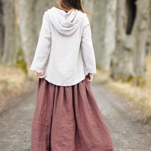 Linen skirt for women, Linen maxi skirt, Womens skirt, Slow fashion, Organic fashion, Natural, Hand made, 100% Pure Linen zdjęcie 4