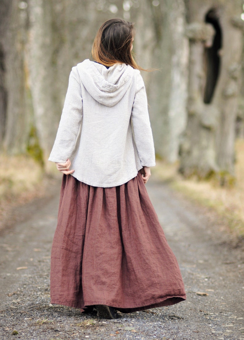 Linen skirt for women, Linen maxi skirt, Womens skirt, Slow fashion, Organic fashion, Natural, Hand made, 100% Pure Linen zdjęcie 4