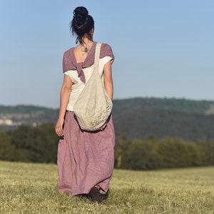 Leinenrock für Frauen, Leinen-Maxirock, Damenrock, Slow Fashion, Bio-Mode, natürlich, handgefertigt, 100 % reines Leinen Bild 3