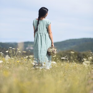 Leinenkleid für Frauen, Leinen Maxikleid, Leinenkleid für Damen, Slow Fashion, Bio-Mode, Natürlich, Handgemacht, 100% Reines Leinen Bild 4