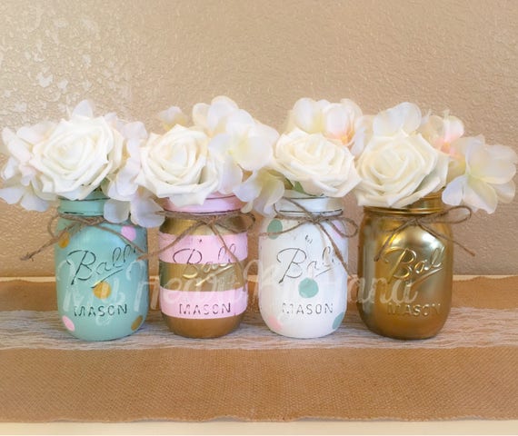 Baby Shower Decorations Baby Shower Centerpieces Mint And Pink