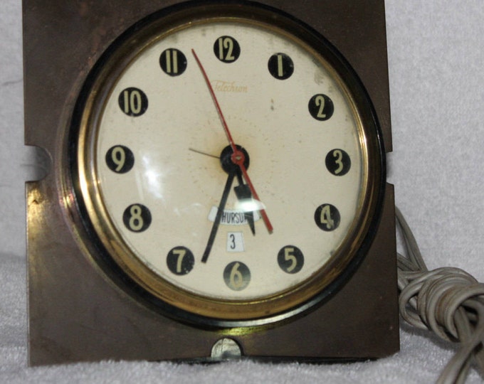 Telechron Day/date Electric Clock W/ Alarm Model 8H29 General Electric