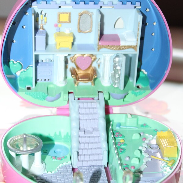 1992 Polly Pocket Castle  Compact -- Bluebird Toys -- No Dolls, Outer Doors Missing -- Starlight, Fantasy