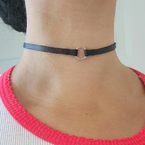 Black Suede Stainless Collar - Choose Your Choker