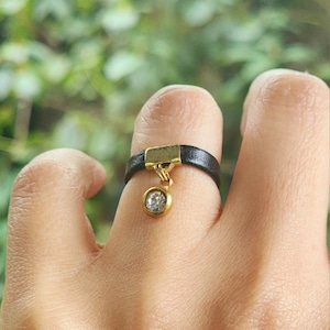 Clear Crystal Charm Collar Ring -  Discreet Day Wear Accessory