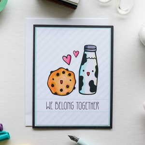We horen bij elkaar zoals melk en koekjeskaart, digitaal gedrukte kaart