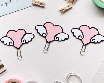 Hearts With Wings Paper Clip