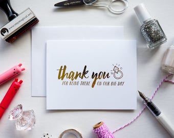 Thank You for Being There on Our Big Day Gold Foil Card