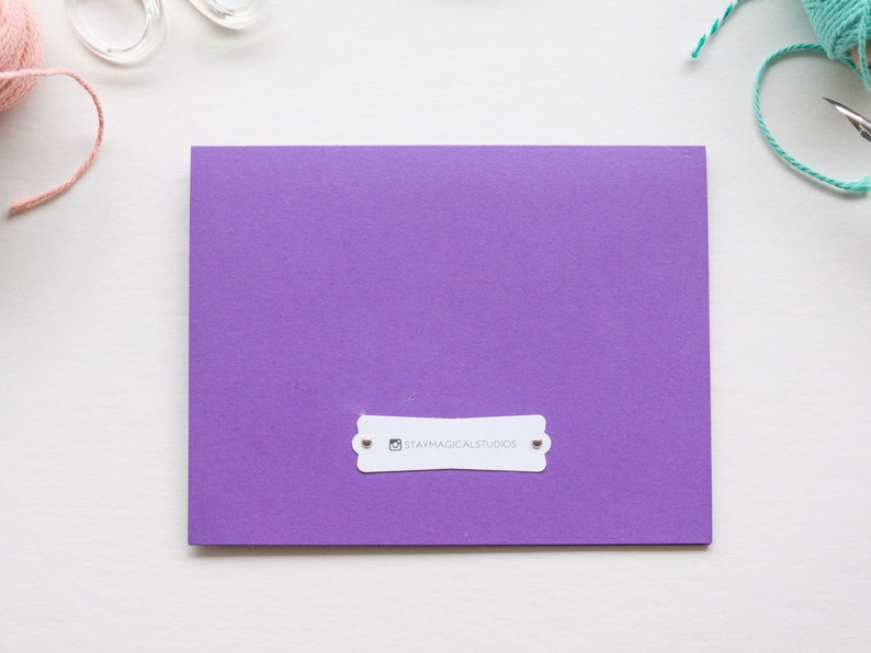 Purple Stripe Birthday Card, Handmade Greeting Cards image 4