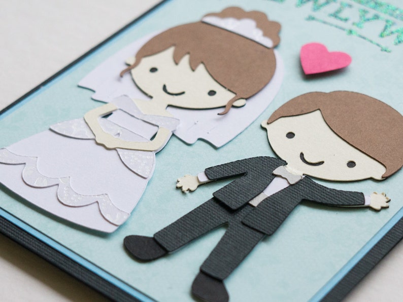 To the Newlyweds Congratulations Card Handmade Greeting Card