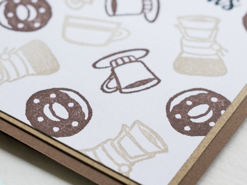 We Go Together Like Coffee and Donuts Card, Handmade Greeting Card image 2