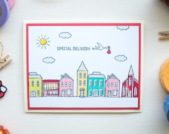 Special Stork Delivery, Baby Congratulations Card, Newborn