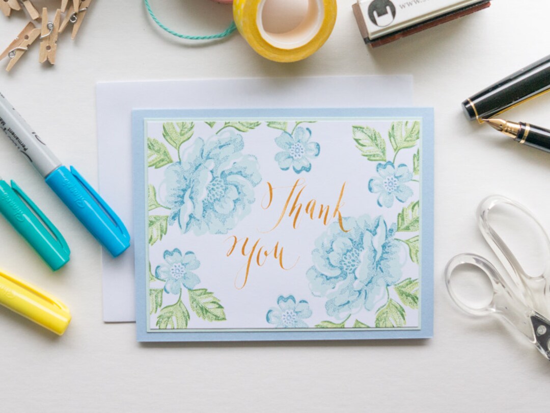 Handwritten Thank You Card, Handmade Stampin up Greeting Card - Etsy