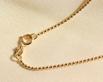 24” Solid 14K Yellow Gold Dot Dash Ball Chain Necklace - Etsy