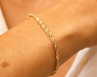 Rope Bracelet, Gold Rope Bracelet, Chunky Rope Bracelet, Thick Gold Bracelet, Gold Bracelets For Women