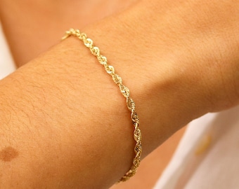 Rope Bracelet, Gold Rope Bracelet, Chunky Rope Bracelet, Thick Gold Bracelet, Gold Bracelets For Women