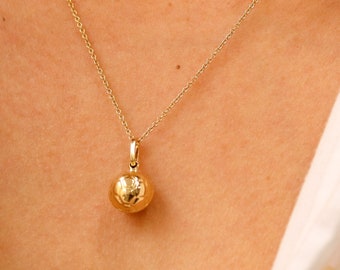 14K Gold Soccer Ball Necklace, Soccer Team Coach Gift, Soccer Mom