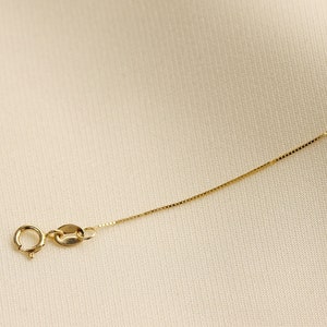 Solid 14K Gold Box Chain Necklace, Delicate Dainty Layered Necklace