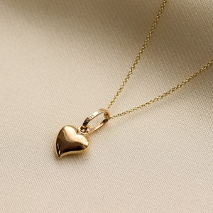 Dainty Heart Necklace, Heart Necklace, Heart Necklace Set, Heart Necklace Gold, 14k Gold Heart Necklace image 1