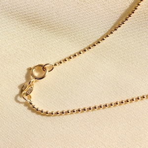 14K Gold Beaded Ball Chain Necklace, Delicate Dainty Layered Necklace