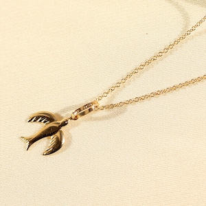 14K Gold Dove Necklace, Christian Bird Necklace, Confirmation Gift