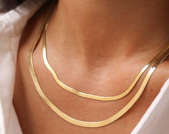 14K Gold Necklace, 14K Gold Chain, Solid Gold Necklace, Solid Gold Chain, Real Gold Necklace, Real Gold Chain, 14K Gold Snake Chain