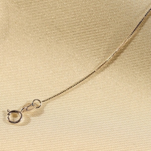 14K Solid White Gold Box Chain Necklace, Dainty Silver Chain Necklace