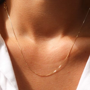 Box Chain, Gold Box Chain Necklace, Gold Necklace, Necklaces For Women, Dainty Necklace, Solid Gold Necklace, Gold Necklaces For Women