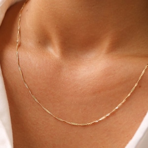 14K Gold Necklace, 14K Gold Chain, Solid Gold Necklace, Solid Gold Chain, Real Gold Necklace, Necklaces For Women, Dainty Necklace
